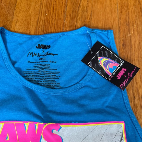 JAWS Tank Top Maui and Sons Mens Blue - Picture 3 of 5